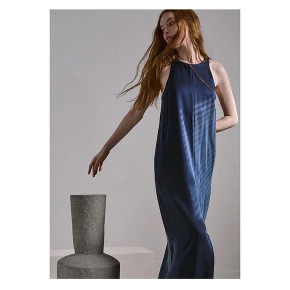 ๐ SOLD ๐ New! LUNYA Racer Washable Silk Slit Maxi Dress - Picture 4 of 14